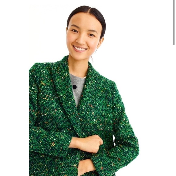 J.CREW Daphne tweed coat green size 4 - Picture 13 of 15